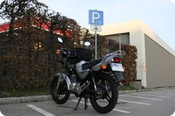 Motorradparkplatz in Friedrichshafen