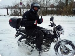 So sieht ein glücklicher YBR Winterfahrer aus