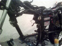 Der Rahmen der YBR ohne Motor