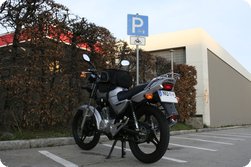 Motorradparkplatz in Friedrichshafen