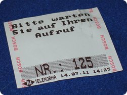 Wartenummer der Zulassungsstelle